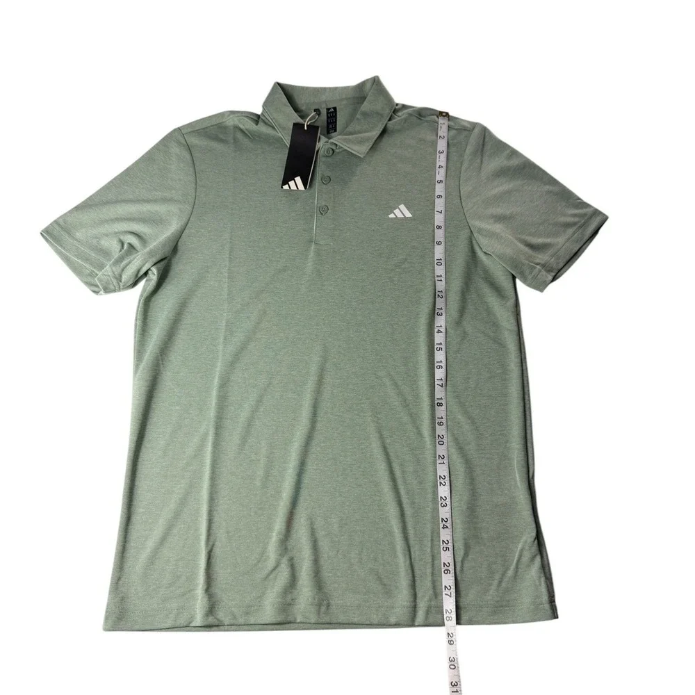 Adidas Mens Core Heather Golf Polo Shirt Silver Green Melange Size Medium NWT